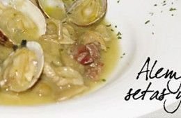 Almejas con setas y jabugo